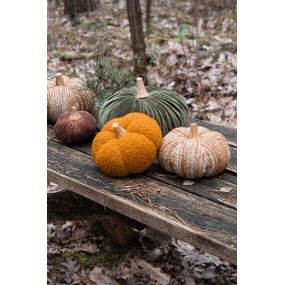 265451 Decorazione Zucca Ø 15x12 cm Arancione Tessuto