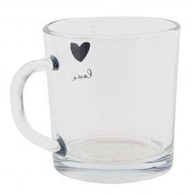 26GL3709 Tea Glass 250 ml Glass Heart Tea Mug