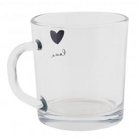 26GL3709 Verre à thé 250 ml Verre Coeur Tasse à thé