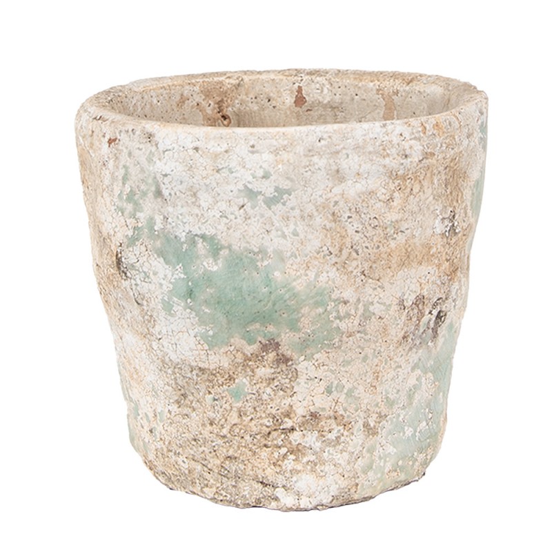 6TE0531S Planter Ø 11x11 cm Beige Green Terracotta