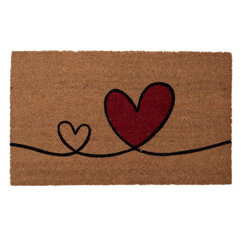 MC252 Door Mat 75x45 cm Brown PVS Coconut Fiber Hearts Coconut Mat