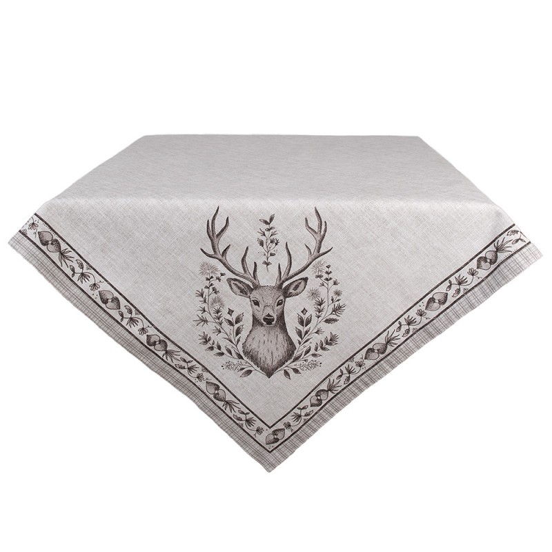 GTW01 Nappe 100x100 cm Beige Coton Cerf Nappes de table