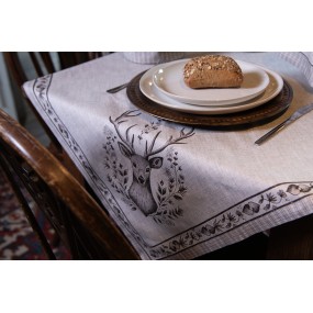 2GTW01 Nappe 100x100 cm Beige Coton Cerf Nappes de table