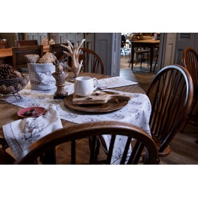 2GTW01 Tablecloth 100x100 cm Beige Cotton Deer Table cloth