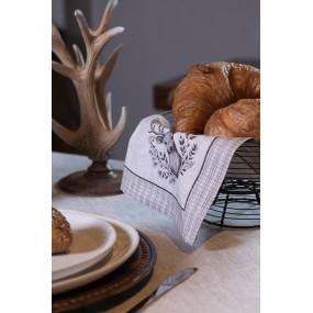 2GTW43 Napkins Cotton Set of 6 40x40 cm Beige Cotton Deer