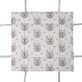 2GTW47 Bread Basket 35x35x8 cm Beige Cotton Deer Square