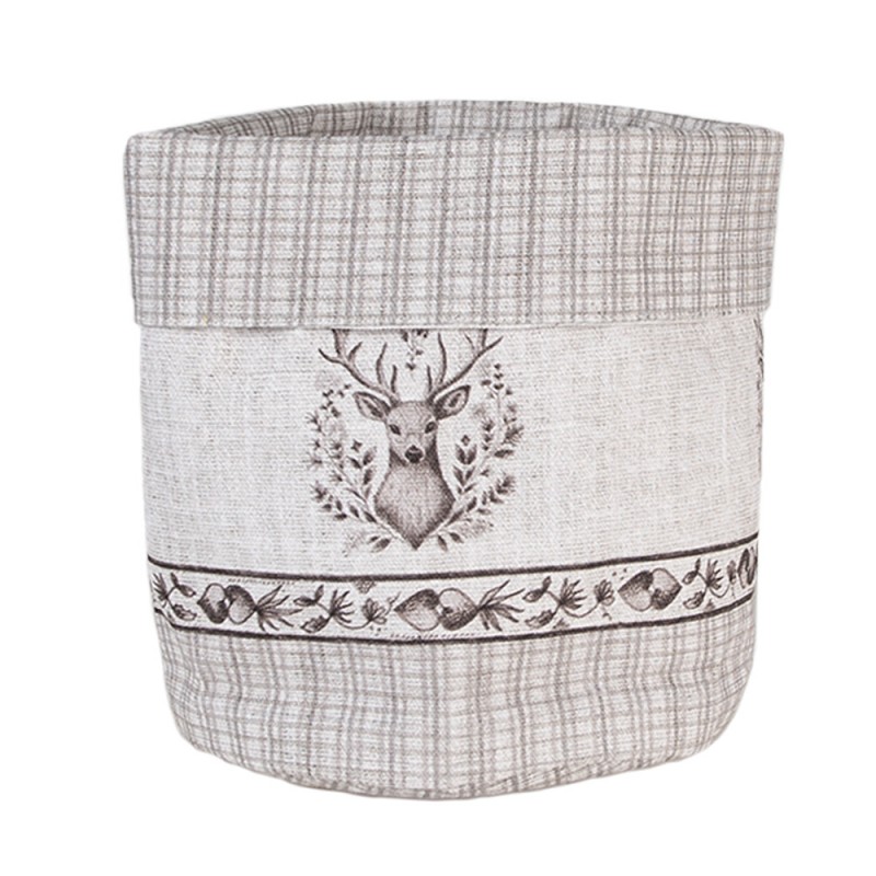 GTW50 Bread Basket Ø 15x16 cm Beige Cotton Deer Round