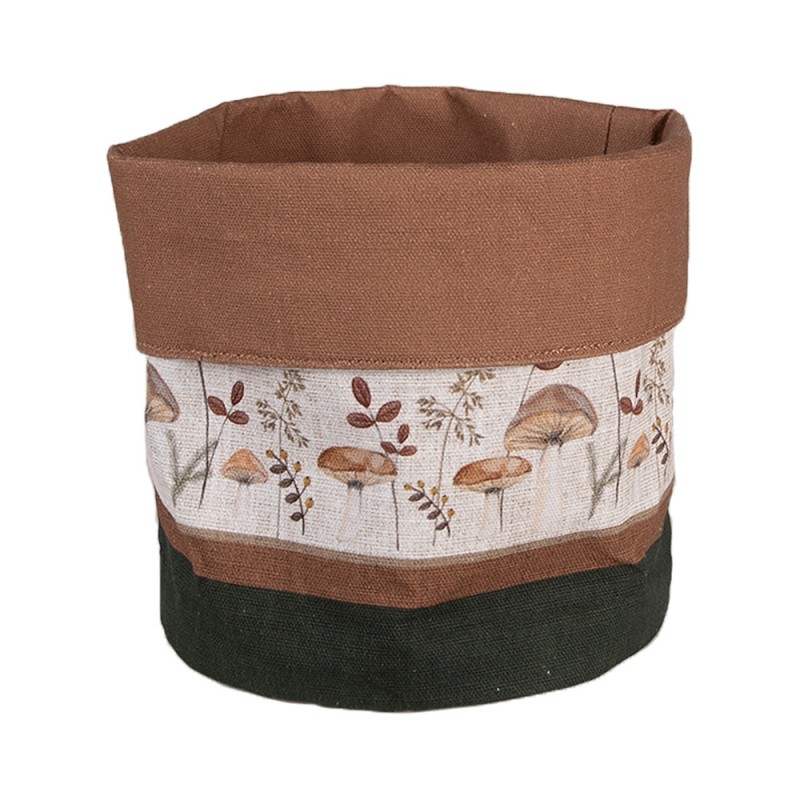 LFJ50 Bread Basket Ø 15x16 cm Beige Cotton Mushrooms Round