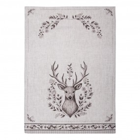 2GTW42-1 Tea Towel  50x70 cm Beige Cotton Deer Kitchen Towel