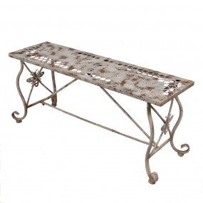 25Y1243 Garden Bench 105x35x44 cm White Brown Iron