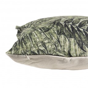 2KG023.077 Coussin décoratif 43x43 cm Vert Synthétique Feuilles Carré Housse de coussin avec garniture de coussin