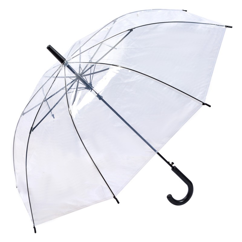 JZUM0079Z Parapluie pour adultes 56 cm Transparent Cuir artificiel Métallique Parapluie