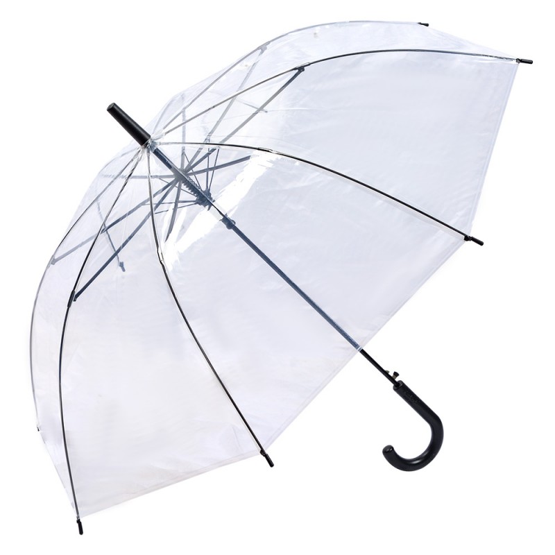 JZUM0079Z Parapluie pour adultes 80 cm Transparent Cuir artificiel Métallique Paraplu transparent