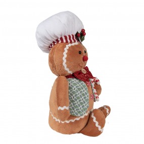 265583 Kerstdecoratie Gingerbread man 19x14x35 cm Bruin Stof