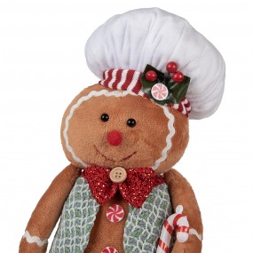 265583 Kerstdecoratie Gingerbread man 19x14x35 cm Bruin Stof