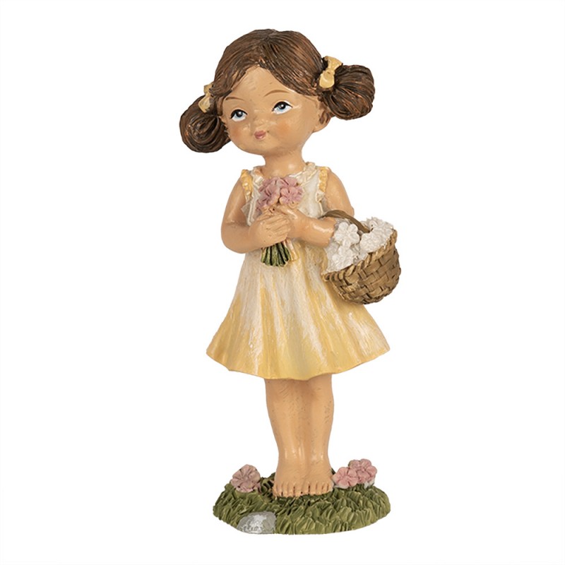 6PR5028 Figurine Fille 13 cm Jaune Polyrésine