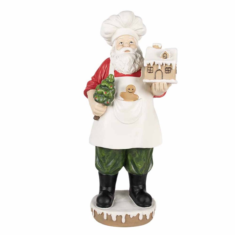 5PR0124GG Beeld Kerstman 59 cm Wit Rood Kunststof Kerstdecoratie