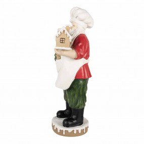 25PR0124GG Beeld Kerstman 59 cm Wit Rood Kunststof Kerstdecoratie