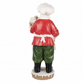 25PR0124GG Beeld Kerstman 59 cm Wit Rood Kunststof Kerstdecoratie