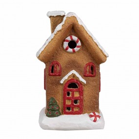 26CE1770 Gingerbread house 15 cm Brown Ceramic Gingerbread house