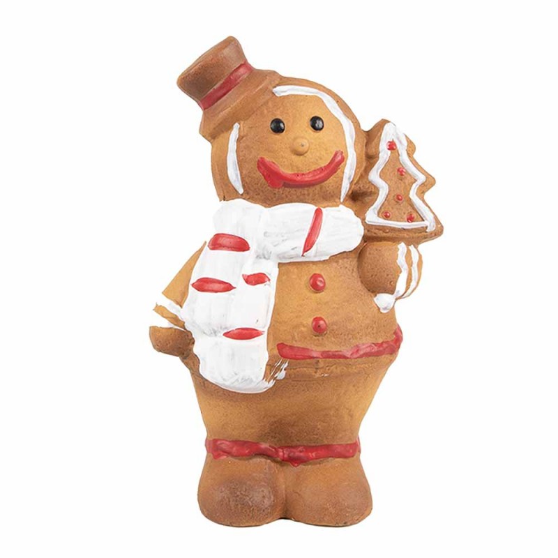 6CE1774 Christmas Decoration Gingerbread man 15 cm Brown Ceramic