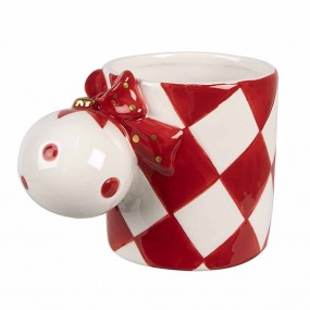 26CEMU0161R Mug 350 ml Red White Ceramic Drinking Cup