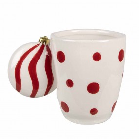 26CEMU0162R Mug 350 ml White Red Ceramic Drinking Cup