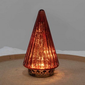 26GL4571R Decorazione natalizia con illuminazione a LED Alberi di Natale Ø 11x19 cm Rosso Vetro