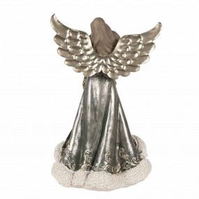 26PR3958GG Figurine Ange 24 cm Gris Vert Plastique Décoration de Noël