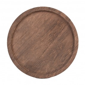 26GL2166 Stolp  Ø 23x29 cm Glas Hout Rond Glazen Stolp