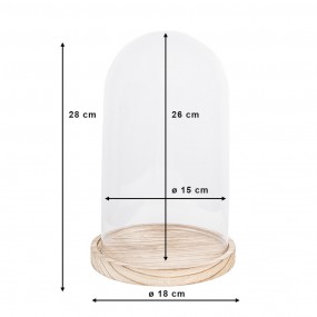 26GL2170 Cloche Ø 18x28 cm Glass Round Glass Bell Jar