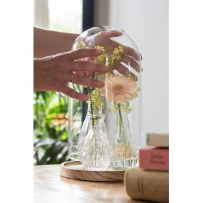 26GL2170 Cloche Ø 18x28 cm Glass Round Glass Bell Jar