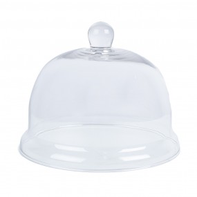 26GL2223 Cloche Ø 23x17 cm Transparent Glass Wood