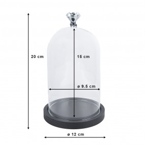 26GL2543 Cloche Ø 12x20 cm Transparent Glass Round Glass Bell Jar