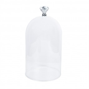 26GL2544 Cloche Ø 14x25 cm Transparent Glass Wood