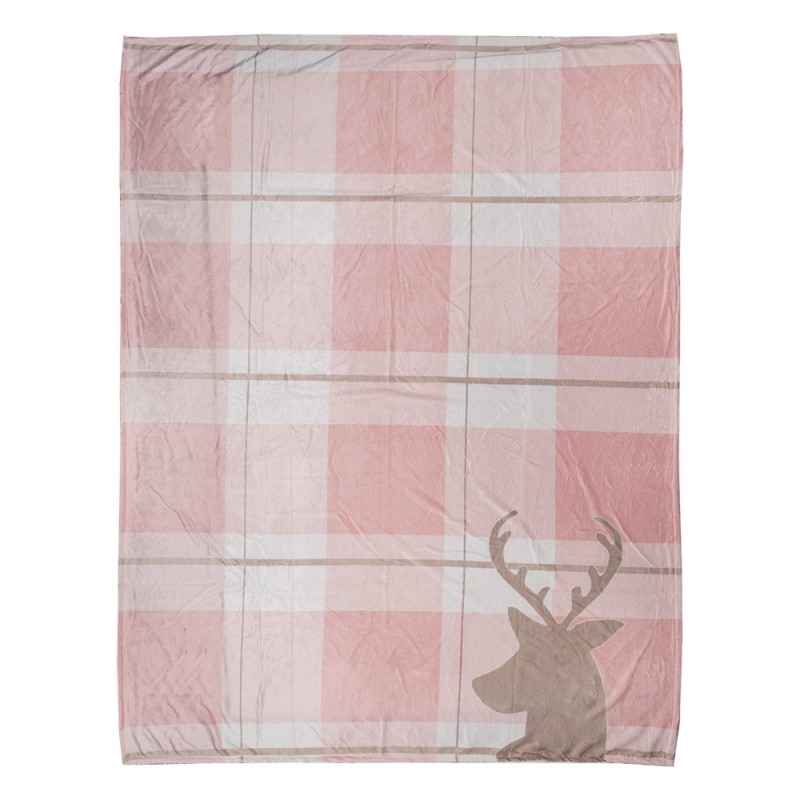 SWC60-1 Couverture 130x170 cm Rose Blanc Polyester Rennes Plaid