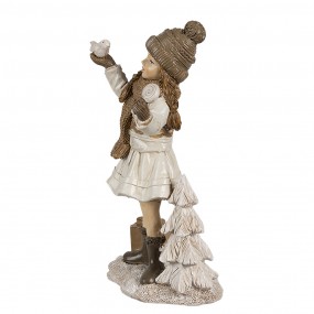 26PR4162 Figurine décorative Fille 16 cm Beige Plastique