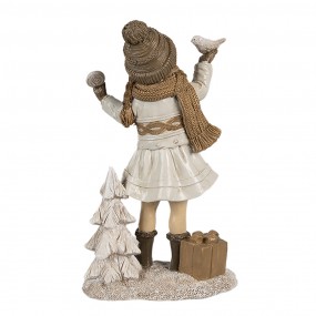 26PR4162 Figurine décorative Fille 16 cm Beige Plastique