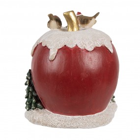 26PR4175 Decorative House with LED Apple 12x11x13 cm Red Plastic