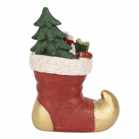 26PR4176 Décoration de Noël avec éclairage LED Botte 14x10x19 cm Rouge Plastique Souris