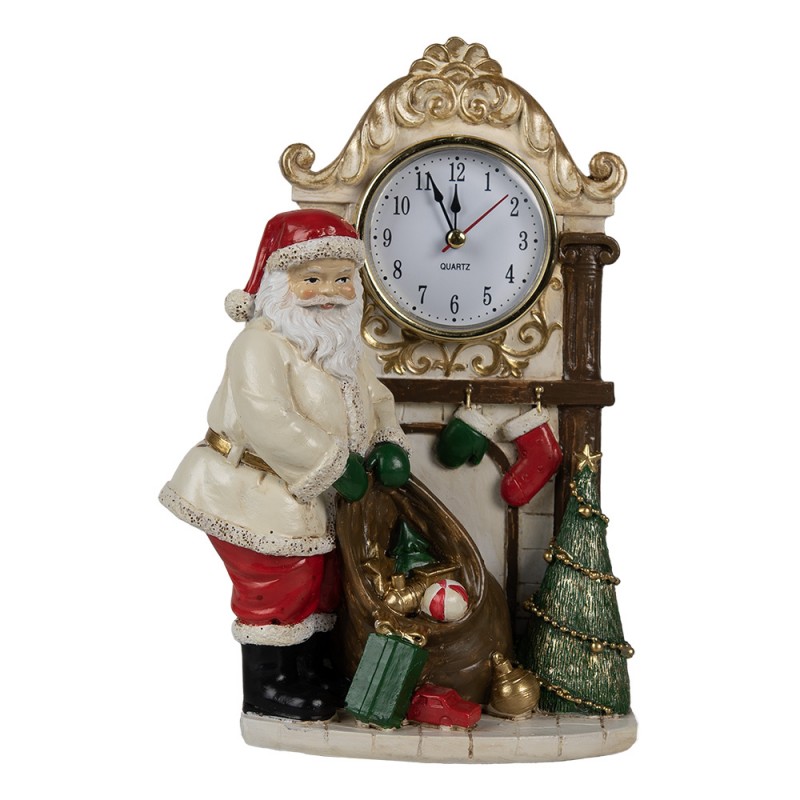 6PR4180 Orologio da tavolo 15x7x22 cm Beige Plastica Babbo Natale