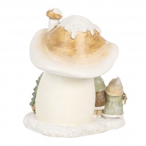 26PR4186 Decorative House with LED Mushroom 13x12x15 cm Beige Plastic