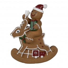 26PR4195 Décoration de Noël Bonhomme en pain d‘épice 11x5x12 cm Marron Plastique