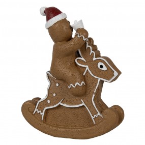 26PR4195 Décoration de Noël Bonhomme en pain d‘épice 11x5x12 cm Marron Plastique