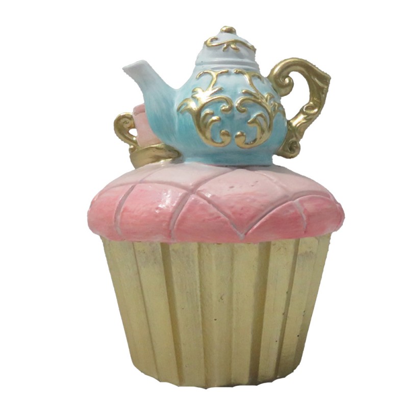 6PR4217 Decoratie Cupcake Ø 8x11 cm Roze Kunststof