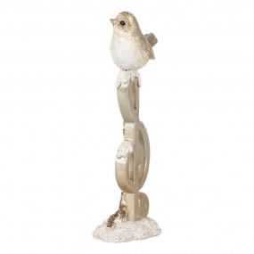 26PR4227 Decoratie Beeld Vogel 6x5x16 cm Beige Kunststof