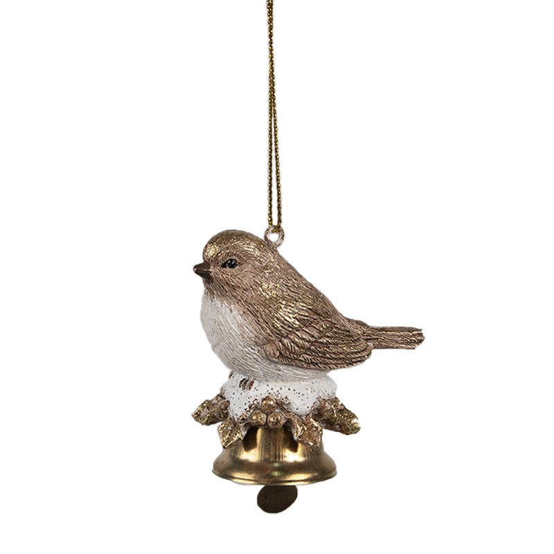 6PR4228 Ornement de Noël Oiseau 6 cm Marron Plastique Décorations d'arbre de Noël