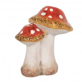 26CE1751 Décoration Champignon 14x11x17 cm Rouge Blanc Céramique