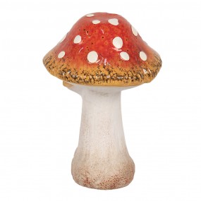 26CE1751 Décoration Champignon 14x11x17 cm Rouge Blanc Céramique