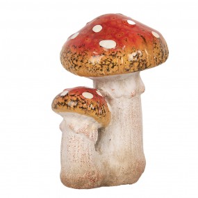 26CE1752 Décoration Champignon 8x8x12 cm Rouge Blanc Céramique